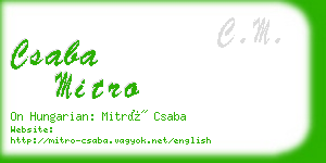 csaba mitro business card